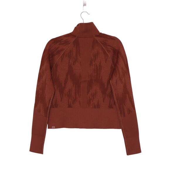 LULULEMON End State Full Zip Jacket Dark Terracotta Knit Ribbed Women's 8 - Picture 2 of 11